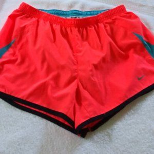 NIKE DRI-FIT WOMENS SHORT ORANGE/GREEN SIZE SMALL